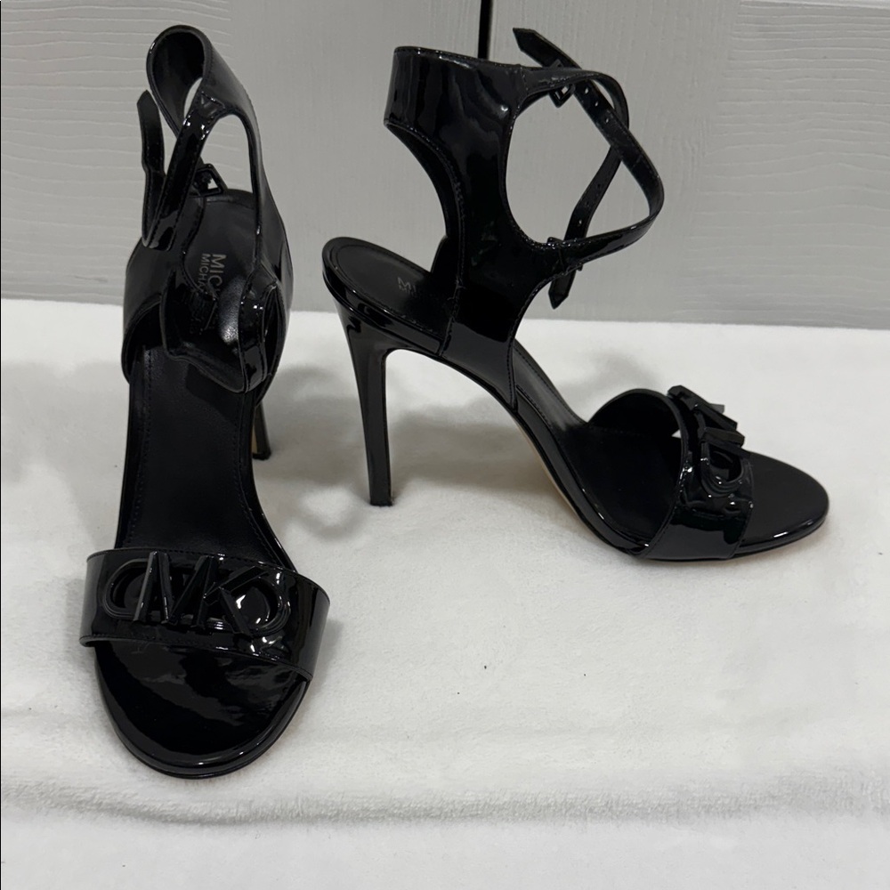 Michael Kors Glossy Black Strappy Heels